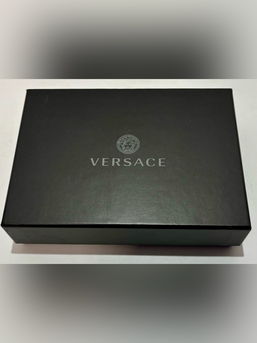 Versace Black Box with Silver Medusa Accent Empty Box